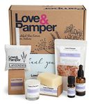 SLEEP WELL - Lavender Aromatherapy Pamper Gifts For Women: Improve Wellness, Essential Oil, Massage Oil, Himalayan Bath Salt, Soy Candle, Artisan Hand Made Soap, Lavender Seed Pillow Pouch