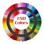 Embroidery Thread, 150 Pack Embroidery Floss Skeins Cross Stitch Threads, Friendship Bracelet String for Gifts Art Crafts, 150 Colors