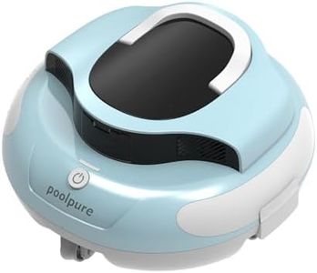 PoolPure Aquaguard SE Cordless Robotic Pool Cleaner with 5000mah Big Battery, Extend Service Life. Ideal Pool Vacuum Robot for Above-Ground Pool (Blue)