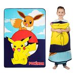 Franco Kids Bedding Ultra Soft Plush Micro Raschel Blanket, 62 in x 90 in, Pokemon (PRINTS MAY VARY)