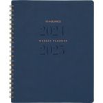 AT-A-GLANCE Signature Wirebound Large Weekly/Monthly Academic Planner Large, Navy Cover, English (YP905A2025)