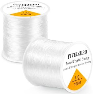 2 Rolls FIVEIZERO Elastic Bracelet String Cord – 0.4/0.5/0.6/0.7/0.8/1mm Clear Stretchy Bead Cord, 218 Yards Total for Bracelets, Necklaces, Beading, and Jewelry Making