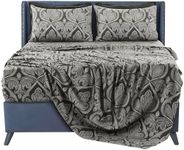 Lux Decor Full Size Bed Sheets Set, 6-Pc Cooling Bed Set, Breathable Hotel Style Sheets, Microfiber Sheets Deep Pockets, Easy-Fit, Soft & Wrinkle Free Oeko-Tex Paisley Bed Sheets (Full, Grey)