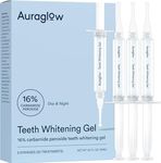 Auraglow 16% Overnight Teeth Whitening Gel Syringe Refills, 16% Carbamide Peroxide, Overnight Teeth Whitening Gel, 30 Whitening Treatments, (3) 5mL Whitening Gel Syringes, Contains Potassium Nitrate