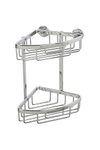 Croydex Slimline Aluminium Two Tier Corner Basket Shower Caddy, Lifetime Rust Free Guarantee, Silver