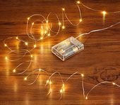 CANDLE IDEA 2 Pack 5m 50 LED Fairy Lights Battery Operated, Mini Fairy String Twinkle Lights, Battery Powered LED Christmas Tree Wire Lights, for Party, Centerpiece, Bedroom Decoration (Warm White)