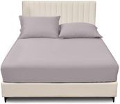 Single Fitted Sheet 25cm Deep - Single Bedding Bed Sheets (90 x 190 cm) - Elastic Corner Bottom Sheet & Mattress Sheet - Polycotton - Breathble - Easycare Linen - Grey