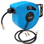 MONZANA® 10 Metre Retractable Air Compressor Hose Reel - 10m Airline for Sand Blasters, Air Compressor Accessories and Tools, Automatic Retractable Hose Reel Wall Mounted