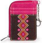 Montana West Wrangler Card Wallet for Women Boho Aztec Credit Card Holder with Zipper Pocket WG2203-W005HPK