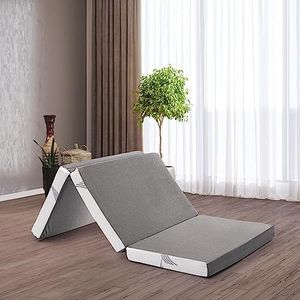 Wakefit HR Foam Mattress|5 Years Warranty|Foldable Mattress,Flexagon Trifold Pro,Folding Mattress Single Bed,4-Inch Bed Mattress,Mattress With Removable Cover (72X36X4 Inches,Medium Firm,Grey)