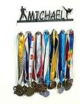 Custom Personalized Name Medal Holder Boy Men Man Male Karate Taekwondo Tae Kwon Do Belt Awards Display Hanger Rack with Hooks 60+ Medals Ribbons Sports 16'' Wide Made To Order With Your Name On It