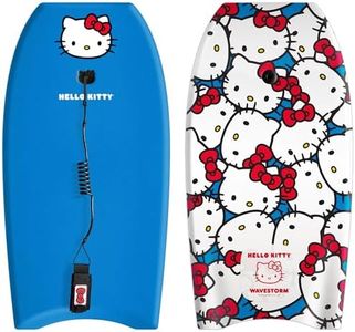 Hello Kitty 36in Bodyboard by Wavestorm | Graphic top Deck with high Density Slick Bottom | Foam Construction with Accessories | Includes Basic Leash