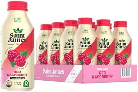 Saint James Iced Tea | Organic Black Tea | Organic, Non-GMO Black Tea, 12 Pack (16.9oz each) (Red Raspberry)