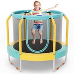 Giantex 48" Trampoline for Kids, Toddler Trampoline with Safety Enclosure Net, Max Load 265 Lbs, Outdoor Mini Trampoline with Net for Kids, Indoor Small Trampoline Gifts for Boys Girls Aged 3-6