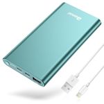 Portable Charger iPhone, BONAI Portable Charger 12000mAh Power Bank Airplane Safe USB C High Speed 3.0A in/Out Compatible with iPhone 13/12, Samsung, iPad - Mint (8 Pin Charging Cable Included)