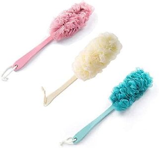 3 Pezzi Spazzola da Bagno con Spugna e Manico Lungo in plastica Scrubber Posteriore Mesh Bath spugna spazzola per Accessori da Bagno per Uomo e Donna (rosa, bianco, blu)