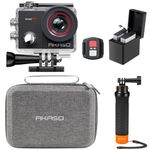 AKASO EK7000 Pro Action Camera Floating Hand Grip Bundle - Includes 4K30FPS EK7000 Pro Underwater Camera, Floating Hand Grip, 2 Batteries, Carrying Case, and Accessory Kits