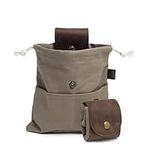 Foraging Pouch Leather Canvas Collapsible Bag Water Resistant Outdoor Camping Storage Folding Bag Mushroom Bags Bushcraft Belt Tinder Dump Pouches for Travel Camping Hiking Bag