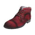 Metro Mens Suede Wine Boots (Size (10 UK (44 EU))