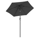 SONGMICS 2.1 m Garden Parasol Umbrella, UPF 50+, Sun Shade, 30° Tilt in 2 Directions, Crank Handle for Opening and Closing, for Outdoor Gardens Pool Balcony Patio, Base Not Included, Grey GPU202G01