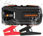 ASPERX Jump Starter Power Pack(Up to 10L Gas/8L Diesel), Car Battery Booster Jump Starter with LED Flashlight and LCD Display, Jump Pack for 12V Vehicles, Pickup, SUV, Motorcycle