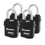 Master Lock - Four (4) High Security Pro Series Padlocks 6121NKALF-4 w/BumpStop Technology