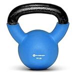 GYMENIST Kettlebell Fitness Iron Weights with Neoprene Coating Around The Bottom Half of The Metal Kettle Bell (15 LB)