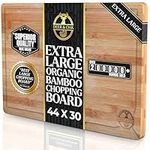 Deer & Oak X-Large Cutting Board 44 x 30 x 2 centimeters, Pre-Oiled Wooden Bamboo Chopping Board for Carving Meat, Fish, Vegetables, Fruits, Cheese, Bread
