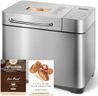 Bread Maker Machines 19 in 1, Stainless Steel Breadmaker with Nut Automatic Dispenser, 2.2LB Large Bread Machine, Nonstick Pan, LCD Touch Panel, Gluten Free, Dough Maker, Jam, Yogurt by KITCANIS