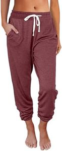 AUTOMET Women‘s High-Waisted Sweatpants with Pockets, Loose Lounge & Pajama Pants for Fall, Winter, Spring Yoga Travel Wine Red XL