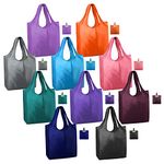 BeeGreen Reusable Grocery Bags 10 Pack Bulk Reusable Shopping Tote Bags with Handles Extra Large for 50LBS Heavy-duty Sturdy Foldable Machine Washable Ripstop Polyester for wholesale …