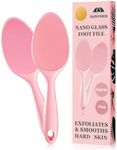 Sunivaca 2-Sided Glass Foot File Callus Remover Without Drain Stand (Pink)