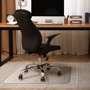 Ultimate Glass Chair Mat & Stealth Caster Wheel Bundle – 42"x42" Beveled Edge Tempered Glass Mat + Hubless Rubber Office Chair Wheels – Smooth, Silent Roll on Carpet or Hardwood by Clearly Innovative