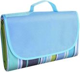 Afrodite Picnic Beach Camping Blankets, Outdoor Picnic Mat for Family, Beach, Park, Travel, Camping, Hiking and Music Festivals with Bags(57" x 79") (Blue)