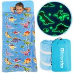 Kids Sleeping Bag for Boys Girls – Glow in The Dark Sleeping Bags Kids Aged 2-12 – Dinosaur Sleeping Bag – Ultra-Soft and Comforting Toddler Sleeping Bag – 76 x 165 cm with Pillow Pocket