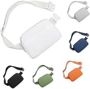 HVJCEZ Fanny Packs for Women Men, Fashion Belt Bag Adjustable Mini Crossbody Waist Bag for Running, Hiking and Travel, White