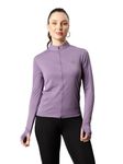 PUMP'D Women's Jacket | Slim Fit | Thumb Hole Open Sleeve | With zipper | Perfect for workout | Lavender | S