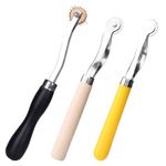 3 Pcs Tracing Wheel Sewing Tool, Needle Point Tracing Wheel, Random Color Tracing Wheel Sewing Tool, Stitching Wheel Tool for Leathercraft, Professional Stitch Marking Spacer