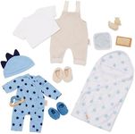 LullaBaby – 13-pc Fashion Set – Baby Doll Clothes – Pajama, Jumper & Bath Accessories – Imaginative Play – Toys For Kids Ages 2 & Up – Baby Doll Clothing Set