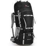 Mountaintop 70L Internal Frame Backpack for Backpacking, Hiking, Camping with Rain Cover