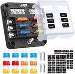 6 Way Auto Blade Fuse Box Block Holder Panel for Car Power Distribution