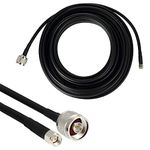 NETBOON LMR400 Low Loss Flexible Coaxial Cable N Male to SMA Male Type Plug Connectors 5 meters for 4G LTE, 5G, WiFi Wireless Router, Radio, GPS, GSM Landline Phone-Black