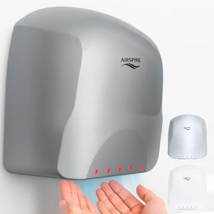AIRSPIRE Electric Hand Dryer for Commercial Bathrooms & Home Use (110-120V) - Energy Efficient 650W Automatic Hand Dryer - HEPA Air Filtration & UV Protection - Wall Mounted, 78 dB - Cool Air (Silver)
