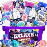 iKidiki Slime Making Kit, Toys for 6 7 8 9 10 11 12 Year Old Girls Boys Gifts Birthday Galaxy Slime Kits for Girls 6-12 Year Old Girl Boy Gifts Fluffy Slime Kids Birthday Presents Craft Kits for Kids