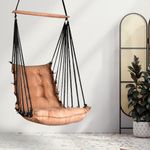 Curio Centre Cotton Hanging Hammock Hanging Swing Chair/Hammock Chair for Adults/Swing for Indoor Outdoor, Garden/Portable Jhula/Swing for Home - Copper