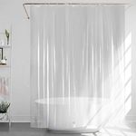 WELTRXE PEVA Shower Curtain Liner，Plastic Shower Curtain Liner with Magnets,Clear Shower Curtain Liner Mildew Resistant for Bathroom，72x72 Inches，Clear