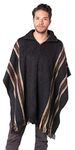 Gamboa Alpaca Poncho for Mens Pancho Mexican Hooded Cowboy and Western Ponchos Adult Blanket