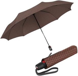 Knirps T.200 Duomatic Compact Rain Umbrella in Elemental Cinnamon – Wind Tunnel Tested to 93 mph, Aluminum Steel Fiberglass Frame, 38in Canopy, OEKO-TEX, High-Performance Automatic Travel Umbrellas