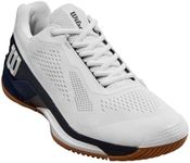 WILSON Men's Rush Pro 4.0 Sneaker, White/Navy Blazer/Tan, 10.5