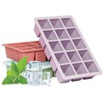 FSDUALWIN Ice Cube Tray with Lid(3 Packs 45 Cubes), Silicone Ice Cube Trays Large Reusable and BPA Free for Whiskey, Cocktail& Wine, Drinks&Baby Food, Freezer, Souper,Dishwasher Safe